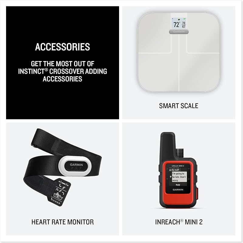 Instinct Crossover, 45 mm, GPS-Hybrid-Smartwatch, Schwarz/Silber