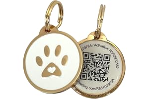 Pet Dwelling Premium QR Code Pet ID Tags - Dog Tags and Cat Tags: Instant Online Profile Access and Scan Location Email Alerts