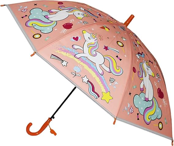 Unicorn Umbrella for Girls / Latest Magical Rainbow Unicorn Umbrella / Umbrella for Kids / Umbrella for Children with Whistle ( Random Prints 1pcs)