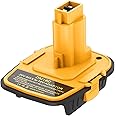 Kzreect 1PACK DM18D Adapter Converter for 18V Tools with USB Port, Compatible with Dewalt 20V Battery, Compatible with Milwaukee 18V Battery