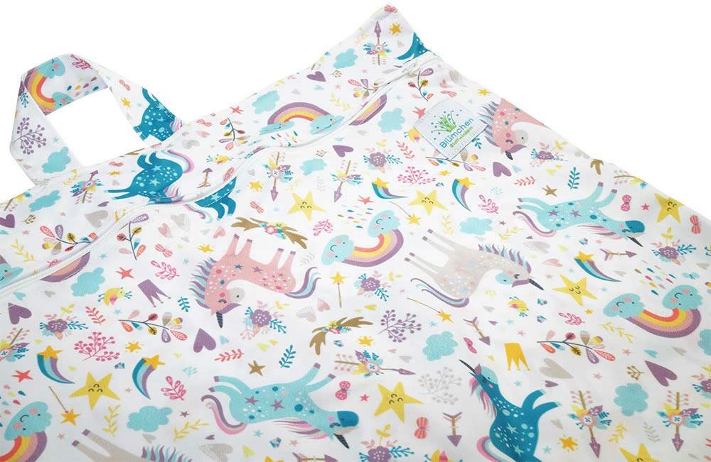Flower Hanging Nappy Bag XL with Zip (Unicorn)