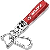 Leather Car Keychain, for Acura Integra RSX TSX TL Series Car Key Chain Ring Accessories for Men and Woman Red