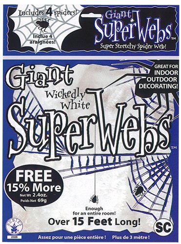 Rubies Large White Spider Web with Spiders