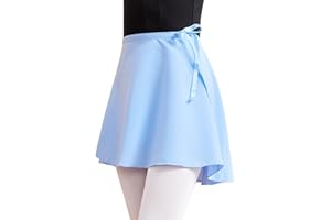 LingTing Ballet Skirt for Girls, Dance Wrap Skirt Chiffon for Leotards