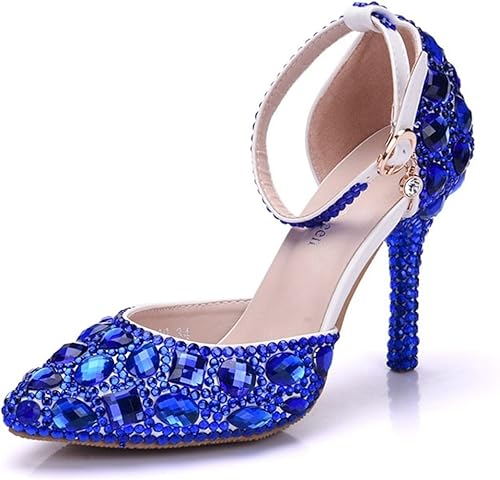 Amazon Com Minishion Womens Ankle Strap Rhinestones Crystals