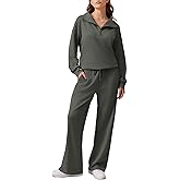 PINSPARK 2 Piece Sets for Women 2025 Fall Outfits Sweatsuit Loose Fit Sweatshirt Wide Leg Sweatpants Matching Set Tracksuit
