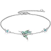 JERWLI Hummingbird Bracelet 925 Sterling Silver Hummingbird Bracelets Jewelry Gifts for Women