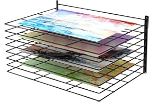 ZOOM PRECISION Zoom Wall Mounted Art Drying Rack for Classroom Organization, Kids Artwork Storage, Elementary Classroom Must Haves Teacher Toolbox, Art Cart Art Organizer, Print Rack for Artwork (8 Shelves)