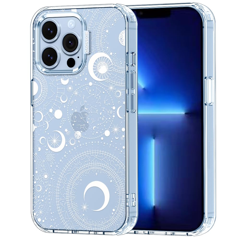 MOSNOVO Case for iPhone 13 Pro, [Buffertech 6.6ft Military-Grade Drop Protection] [Anti Peel Off Tech] Clear TPU Bumper Phone Case Cover Design - Constellation — image 1