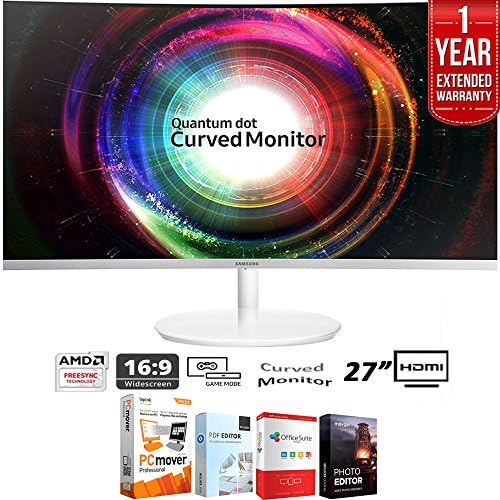 Samsung LC27H711QENXZA CH711 Series Curved 27” QHD Monitor 2560x1440 (2017 Model) + Elite Suite 18 Standard Editing Software Bundle + 1 Year Extended Warranty