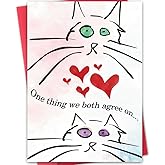 Hongshan Cute Cat Valentines Day Cards for Him Her,Cat Valentine's Day Gift for Boyfriend Girlfriend Husband Wife Family
