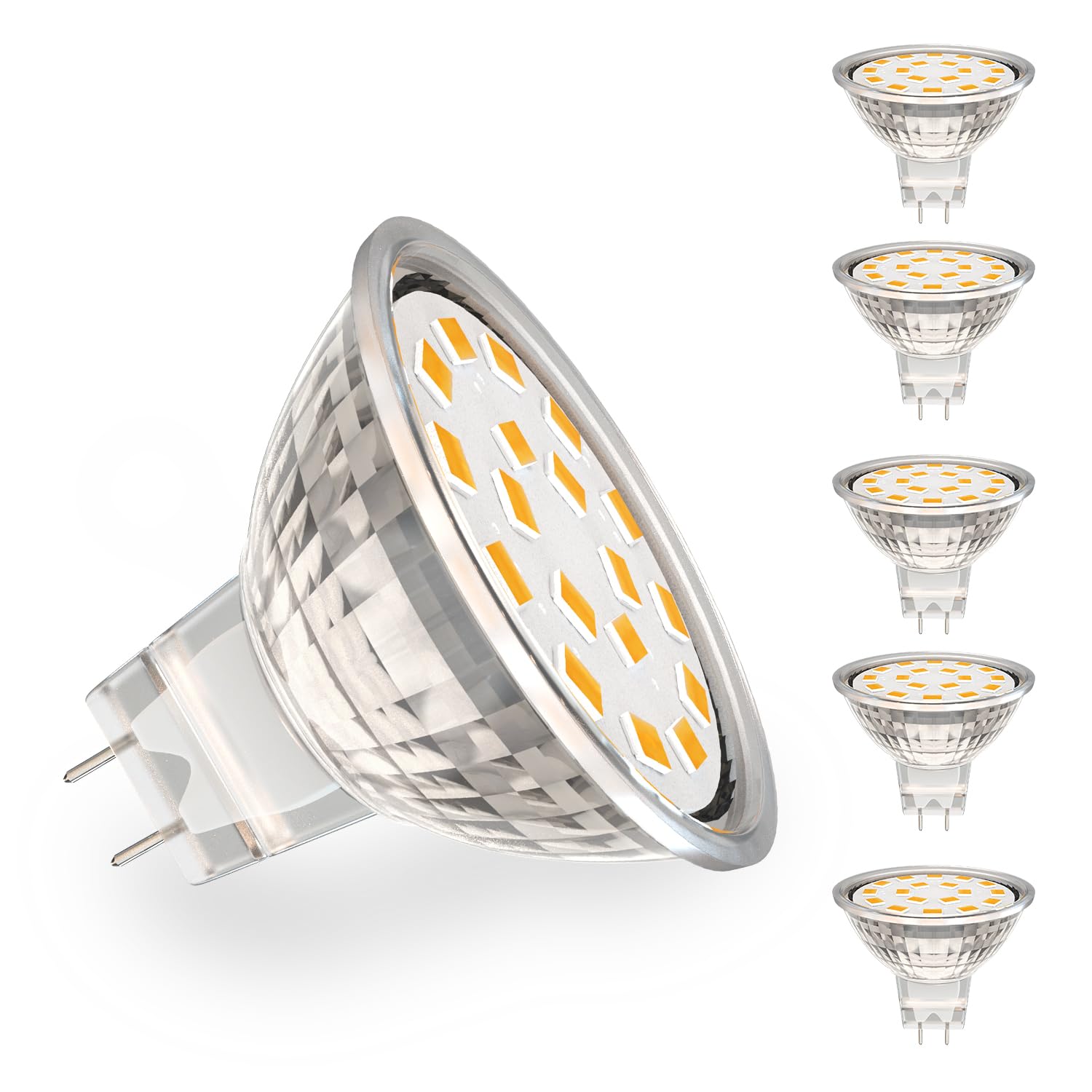 RuLEDne MR11 LED Bulbs, GU4 Bi-Pin Base ACDC 12V 3W (Equivalent to 25W 30W Halogen Light Bulbs) Warm White 2700K - 3000K Light Bulb,Spotlight for Home Landscape Track Lighting,Pack of 4