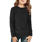 Haloumoning Girls Long Sleeve Shirts Kids Crewneck T-Shirts Fall Tops Tees 5-14 Years