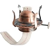 GXFCCYXT Oil Lamp Burner #2 Size Bronzy Plated Burner for Antique Lamps Oil Lamp Replacement Kerosene Lamps Parts with Reduction Collar and Cotton Lamp Wick Fits Holds a 3 Inch Base Chimney