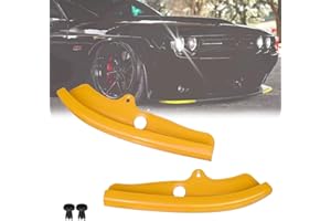 GANGMU TEC Pair of Front Bumper Lip Protection Cover, Splitter Protector Compatible with Dodge 2015-2022 2023 Challenger Scat Pack Models Only (Yellow)