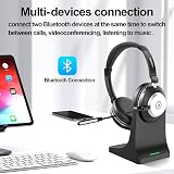 Wantek Wireless Headset with Mic Bluetooth 5.3 Noise Canceling PC view 4