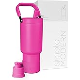 Simple Modern Trek Pivot | 30oz Flip Straw Tumbler with Handle | Water Bottle & Boot | Interchangeable Straw & Chug Lids | Insulated Stainless Steel Jug | Gym Sports Outdoors | Raspberry Vibes