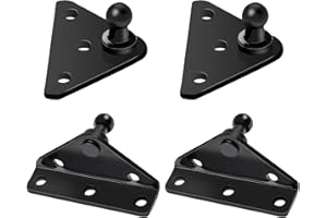 Euplokeer 10mm Ball Stud Mounting Bracket for Gas Shock Spring Strut Prop Lift Support, 2pcs L-Type, 2pcs Flat-Type and 16pcs Screws