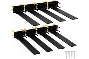 ISOKER 12 Inch Shelf Brackets, 8 Pack Floating Shelf Bracket, 1/5” Thick Carbon Steel Hidden Shelf Brackets, Rustic Industrial Brackets for Wall Decor