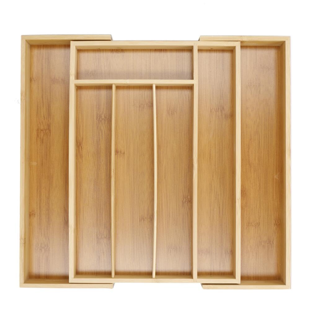 Copco Basics Expandable Natural Bamboo Tray, Organiser for Cutlery, Stationary and More, 35.5 x 25.4cm – 38 x 5cm