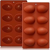 HKNMTT Silicone Egg Molds Easter 2PCS, 2.4" Food Grade 3D Moulds for Vegan Deviled Eggs Peanut Filling 3D Chocolate Candy Jel