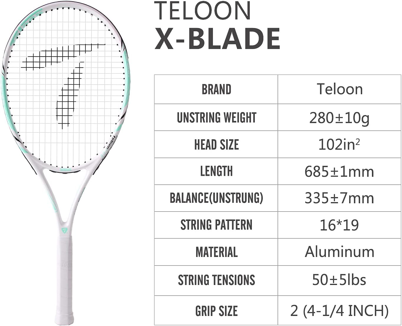 Teloon Adult Recreational Tennis Racket, 27 inch Professional Tennis Racquet for Adults Student Women and Men Rackets Training (Blade-V10) : Sports & Outdoors