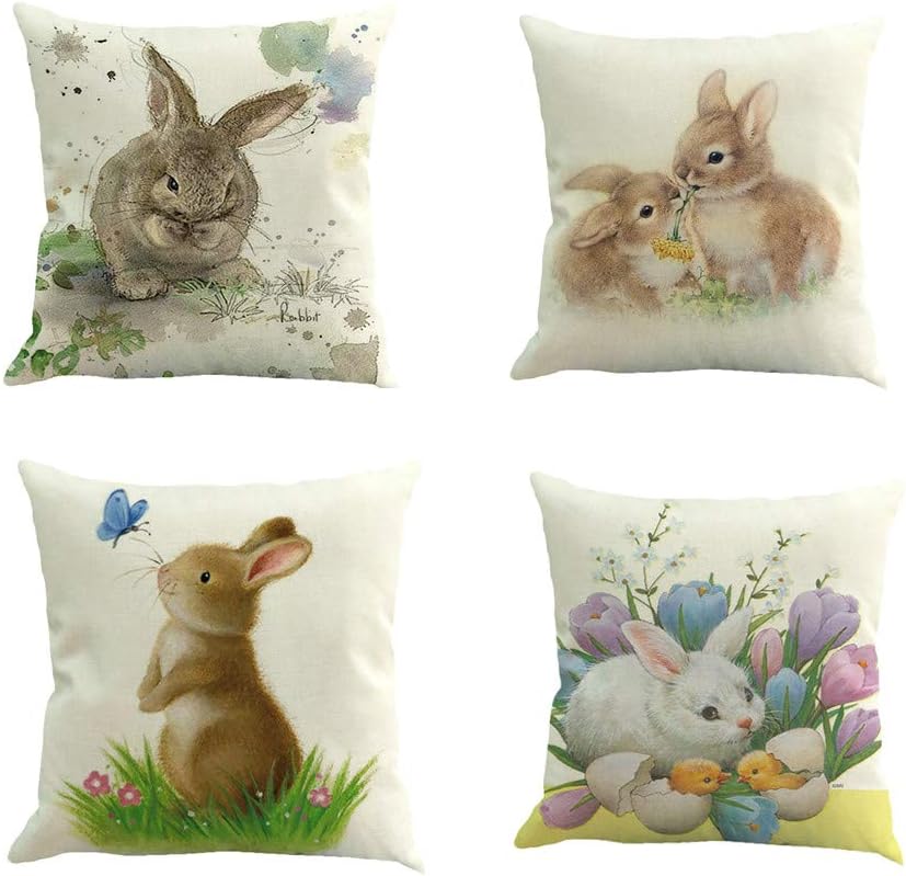 4-Pack Christmas Throw Pillowcase Decor Sofa Cushion Cover Car Tree 18"x18"
