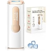 Laser Hair Removal, IPL Laser Hair Removal Device for Women & Men, Safe at-Home Nearly Painless 45°F Ice-Cooling Contact, Long-Lasting Result for Full Body & Face, Off-White