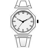Dacdyi Creative Minimalist Watches for Men Fashion Anime Inspired Sketch Men's Sports Watch Black and White Analog Wristwatch Unisex