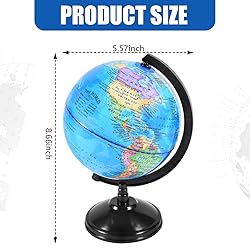 KISEER Rotating World Globe 6 Inch Spinning Earth