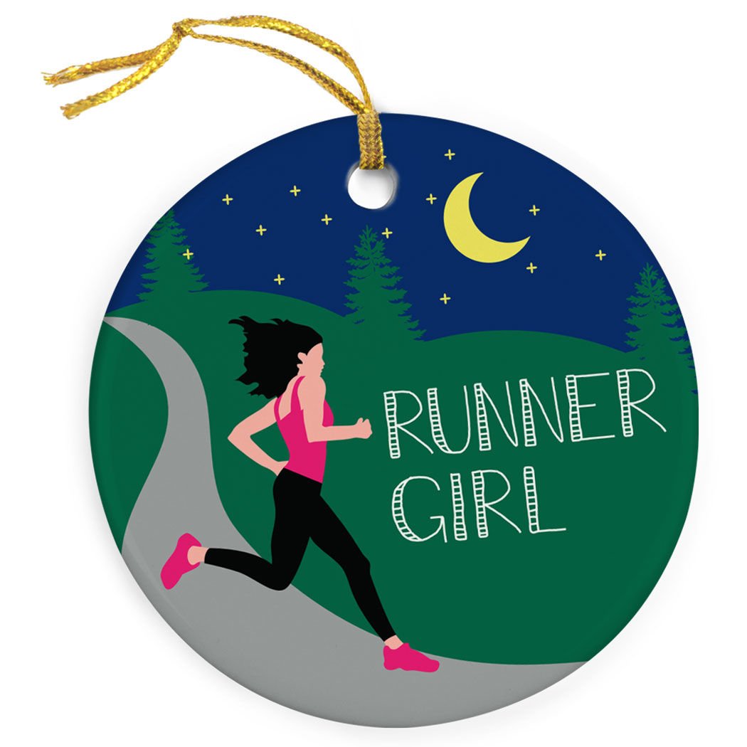 Gone For a Run Running Porcelain Ornament | Runner Girl Christmas Ornament