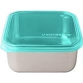 U Konserve Stainless Steel Food Storage Bento Box Container, Leak Proof Silicone Lid Dishwasher Safe - Plastic Free (50oz Teal)