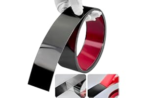 BNELL Self-Adhesive Stainless Steel Wall Trim, Flexible Molding & Wall Trim,Peel and Stick Trim and Molding Mirror Trim for Wall Ceiling, Cabinet, Door Frame Moulding (10Ft x 2inch, Black)