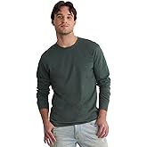 Fair Indigo Men's Organic All-Cotton Long Sleeve Crew Neck T-Shirt