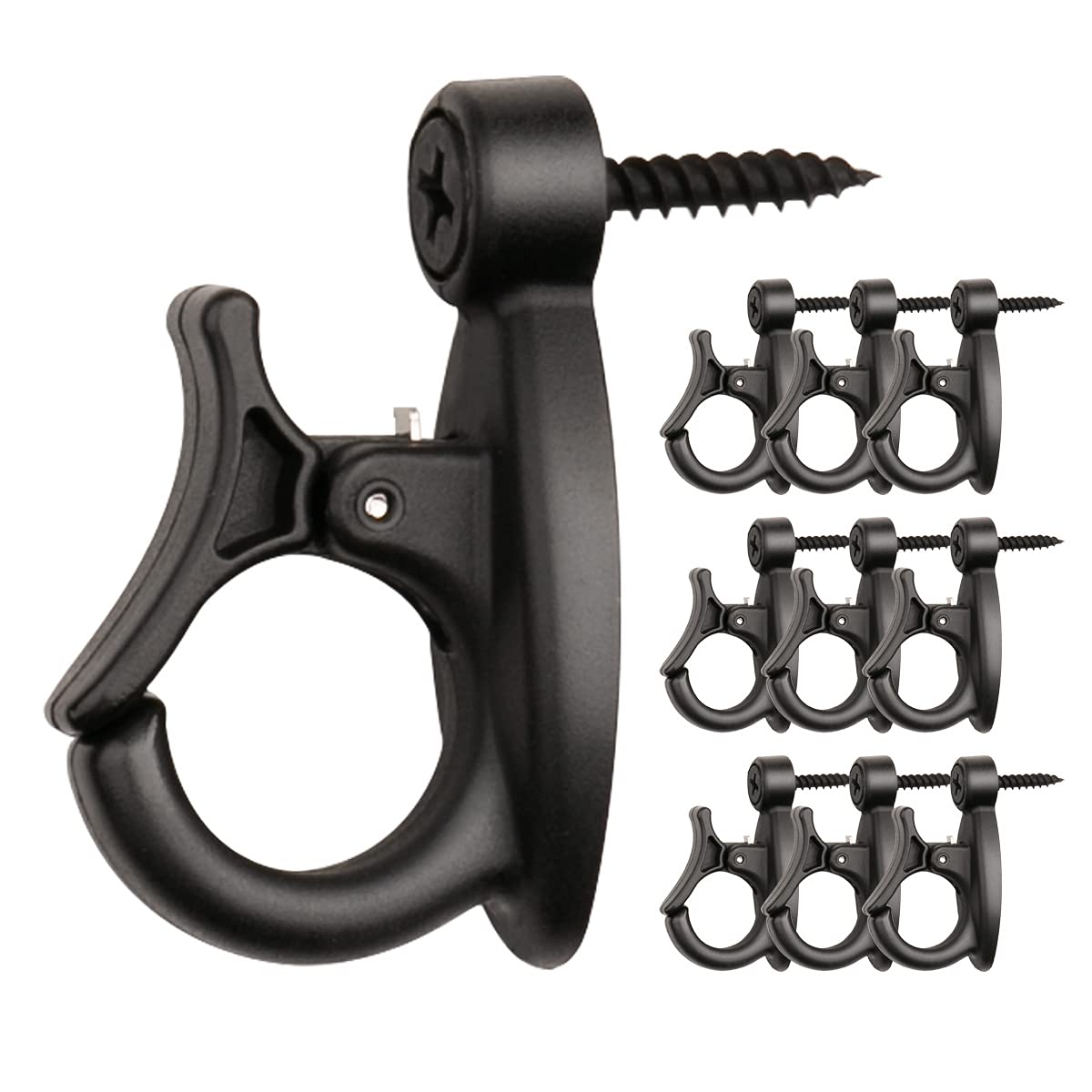 GEZIDEA Light Hanger Hooks,Q-Hanger Hooks for Hanging String Lights and Wire,Wind Chimes,Black,Box of 20 Pieces
