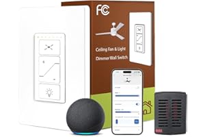 HUMPPTOM Ceiling Fan Remote Control Kit, Universal Smart WiFi Ceiling Fan Remote Control with Small Size Receiver for Hunter/Harbor Breeze/Westinghouse/Honeywell/Other Ceiling Fan Compatible with Alexa