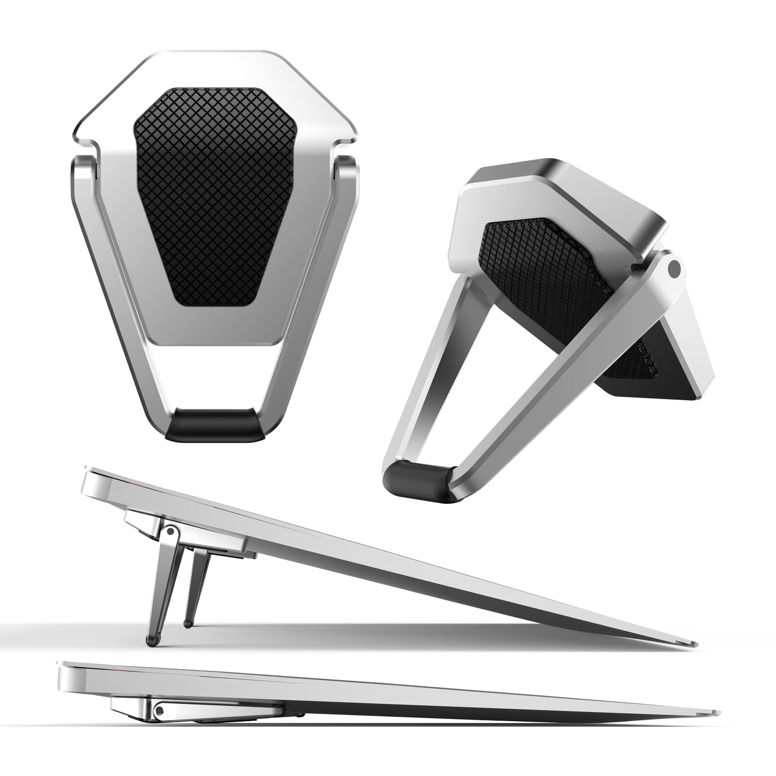 Photo 1 of ZELMINE Laptop Stand for Desk, Portable Anti-Slip Keyboard Riser, Zinc Alloy Keyboard Stands, Computer Stand Compatible with MacBook Air/Pro, 10-15.6 Inches Laptops and Keyboards (Sliver)