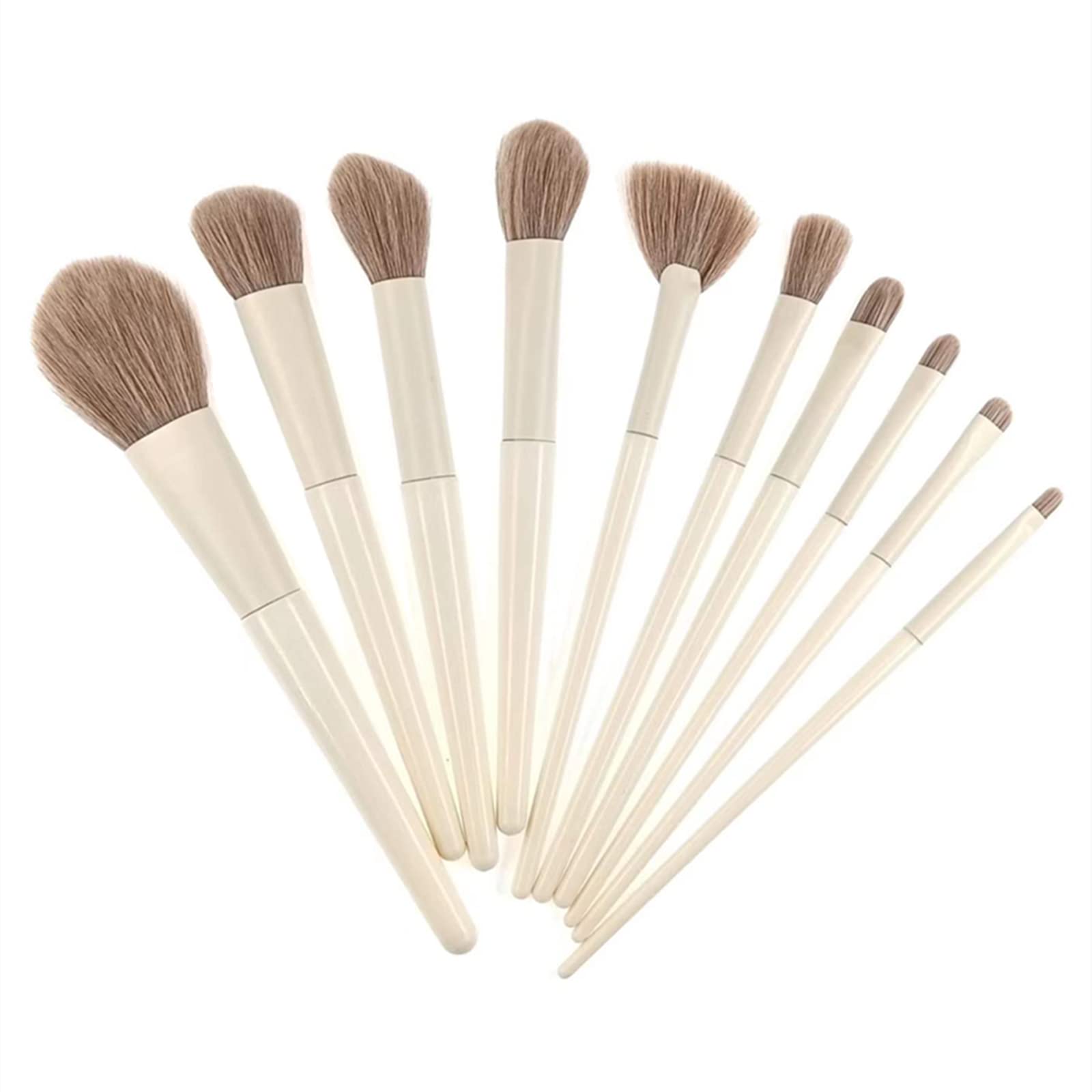ZHIYE 10Pcs Makeup Brushes Set, White Professional Face Make-up Brush Set, Suitable for Eye Shadow, Foundation, Concealer, etc