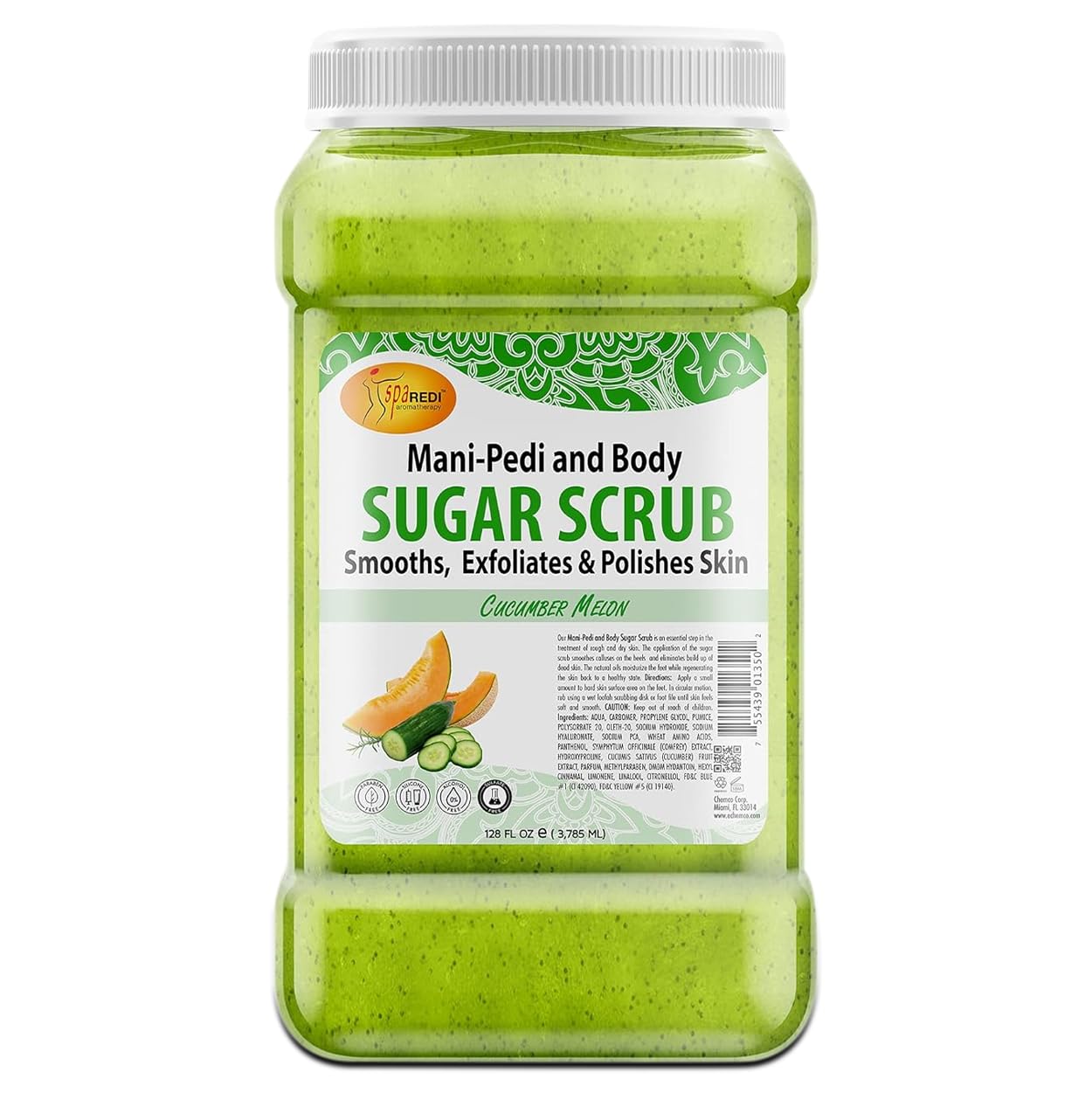 Photo 1 of Spa Redi Sugar Scrub Glow, Cucumber Melon, 1 Gallon