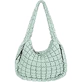 Juoxeepy Quilted Tote Bag Large Carryall Puffer Shoulder Bag Lightweight Padding Hobo Bag