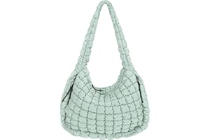 Juoxeepy Quilted Tote Bag Large Carryall Puffer Shoulder Bag Lightweight Padding Hobo Bag