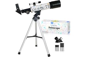 KOOLPTE Kids Telescope for Astronomy Beginners – 50mm Portable Refractor Telescope with Tripod & Eyepieces, STEM Space Toy for Boys & Girls, Educational Gift for Kids Age 6–14