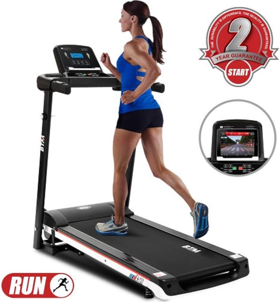 kavai Motorised electric treadmill Folding Running machine Digital Control 2.0CHP Motor to 12.8km/h 15 Programmes Walking Machine Portable Gym Equipment for Fitness Workout