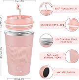 CS COSDDI Travel Mug Insulated Stainless Steel Leakproof Lid 12oz Cup view 4