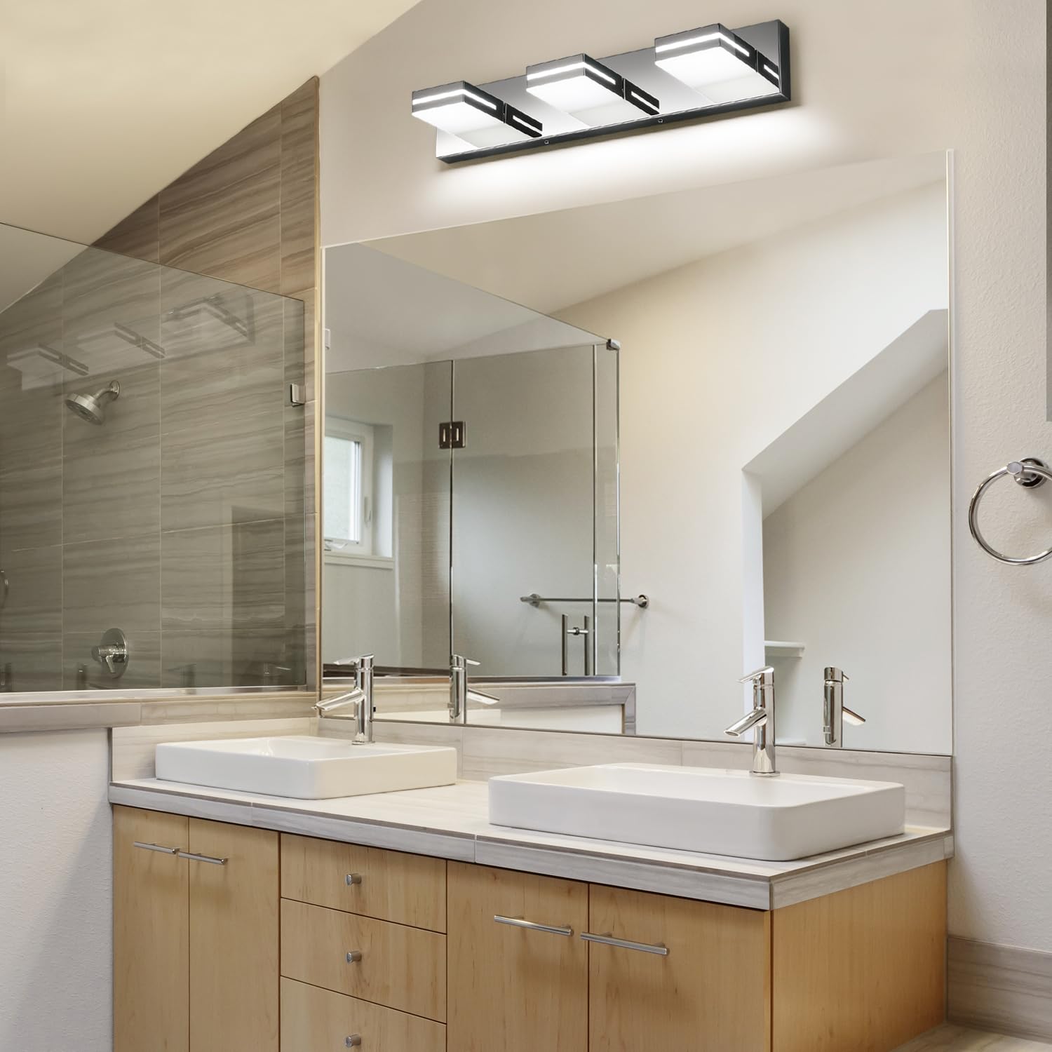 SineRise LED Modern Bathroom Vanity Light Fixtures (3-Light, 24-Inch ...