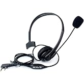 Retevis Overhead Walkie Talkie Headset, Boom Mic, for RT22/RT68/RT21/H777 | Adjustable Headband, 2 Pin, Compatible with Pxton, Baofeng, Kenwood Walkie Talkie, Walkie Talkie Earpiece with Mic (1 Pack)