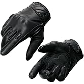 Milwaukee Leather MG7521 Men's Black Leather Gel Padded Palm Motorcycle Hand Gloves W/Rubberized Protective Knuckle