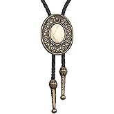 GelConnie Native American Bolo Tie Rodeo Cowboy Leather Necktie Western Necklace Costume Accessories for Men,Women