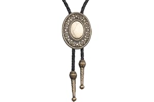 Jeilwiy Bolo Tie for Men Western Cowboy Tie Necklace Gold Bolo Tie Leather Necktie Halloween Tie Accessories for Women