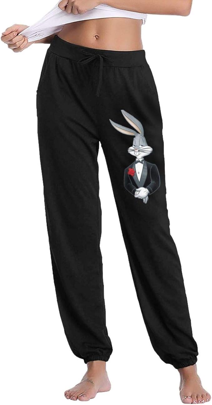 Fingertip Fashion Bugs Bunny Women's Long Pants Black Clothing